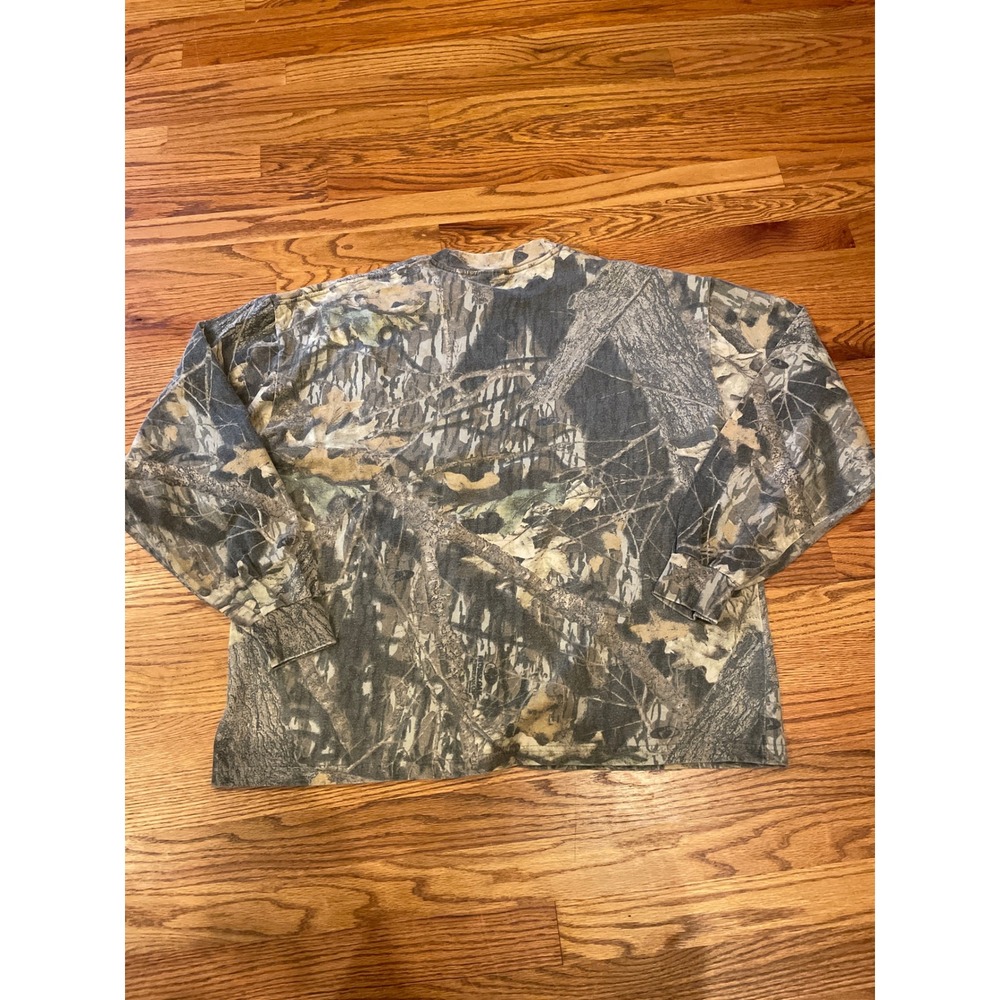 Y2K VTG Jerzees Mens T-Shirt XL Camo Long Sleeve Outdoors Pocket Hunting Tee - Picture 2 of 7
